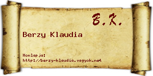 Berzy Klaudia névjegykártya