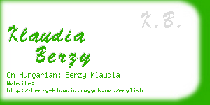 klaudia berzy business card